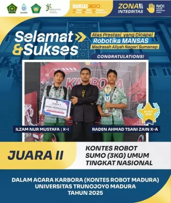 raden ahmad tsani zain raih juara 2 kontes robot sumo ( 3 kg ) umum tingkat nasional di universitas trunojoyo madura tahun 2025